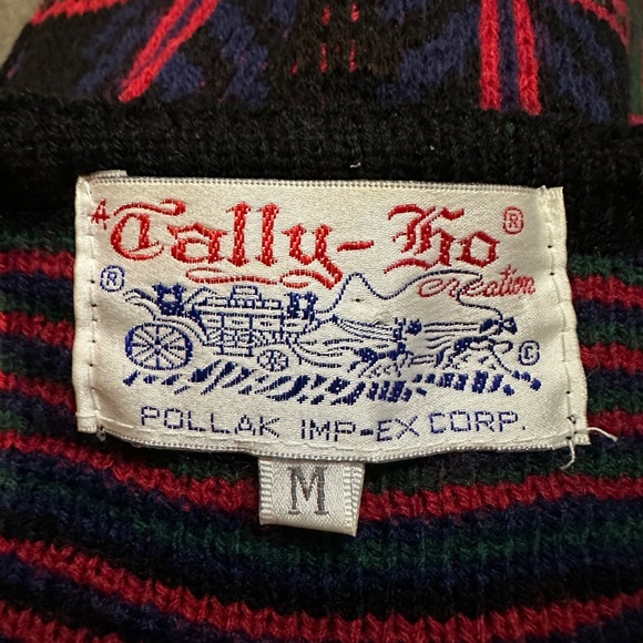 Tally Ho Vintage 1990s Y2K Plaid Tartan Button Down Cardigan Sweater Wool Medium - Picture 15 of 15